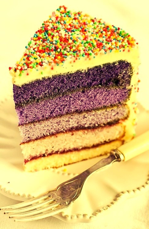 Purple Ombre Sprinkles Cake Recipe