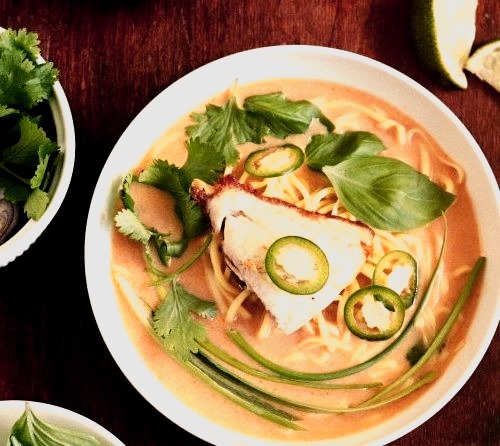 Coconut Curry Soup with White Fish