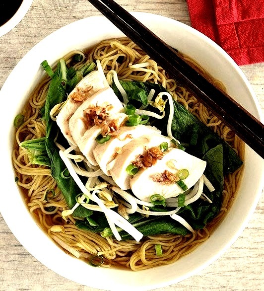 Poached Chicken Chinese Noodle Soup