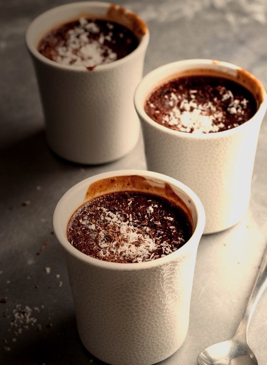 Chocolate Coconut Custard Cups